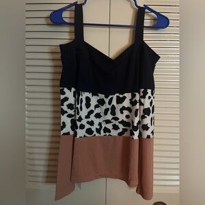 ⭐️ 4 for $20! ⭐️ Cow Print Cold Shoulder Top